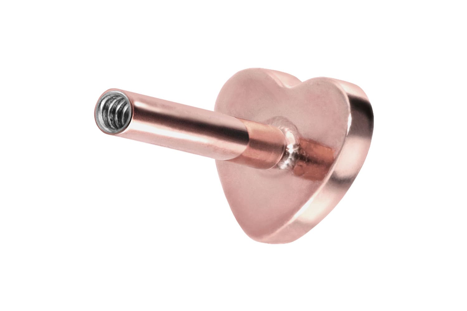 Titan Labret Piercing mit Innengewinde ohne Kugel HERZ